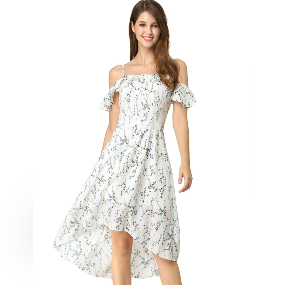 NWT Allegra K Off the Shoulder Floral Dress